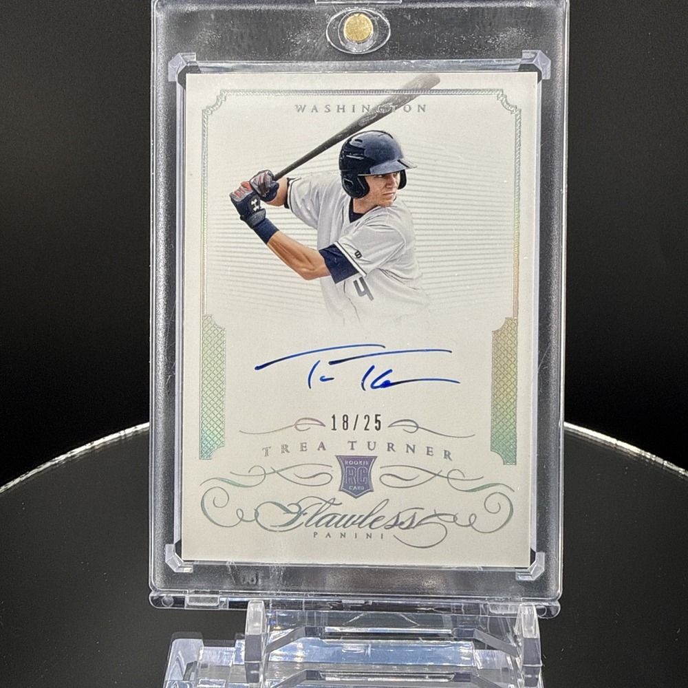 Trea Turner 2016 Panini Flawless Auto Rookie RC Sapphire /25
